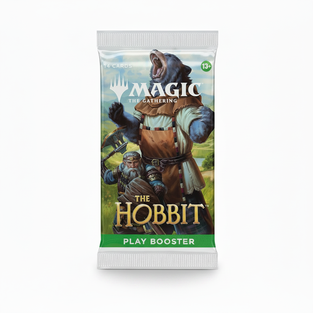Play booster pack for 'Magic: The Gathering' featuring 'The Hobbit' theme.