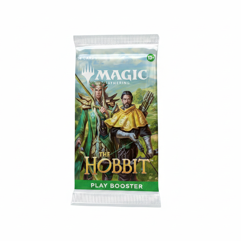 Play booster pack for 'Magic: The Gathering' featuring 'The Hobbit' theme.