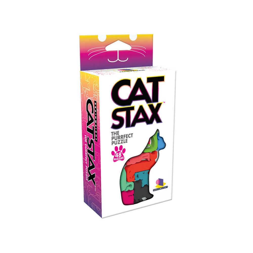 Cat Stax packaging with colorful design on a white background