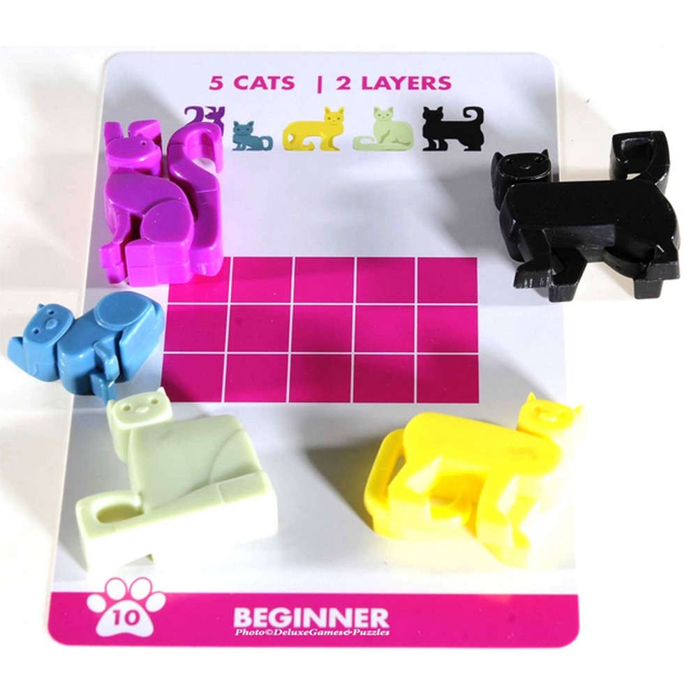 Colorful cat-shaped cookie cutters on a white board with grid and text
