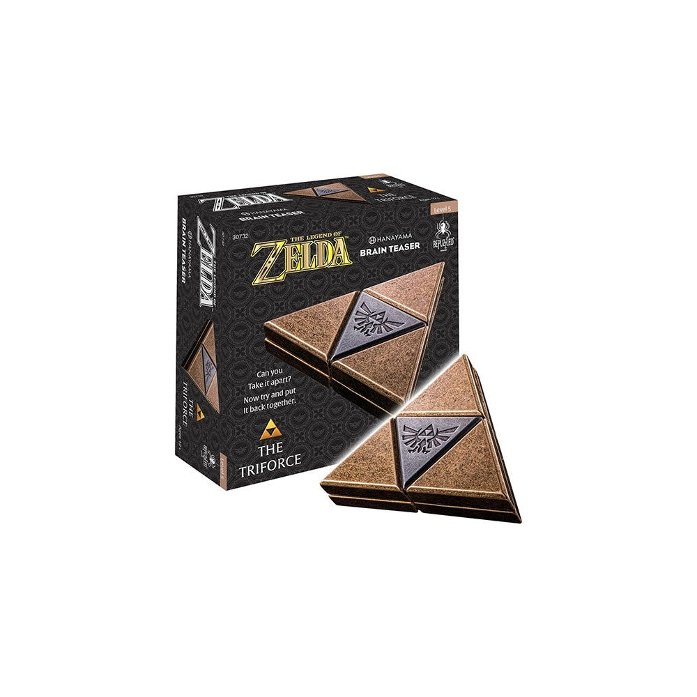 The Legend of Zelda brain teaser with triangular pieces on a white background