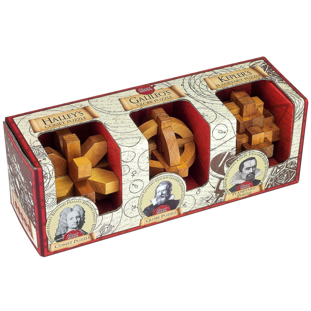 Professor Puzzle: Great Minds: Set of 3 Wooden Puzzles
