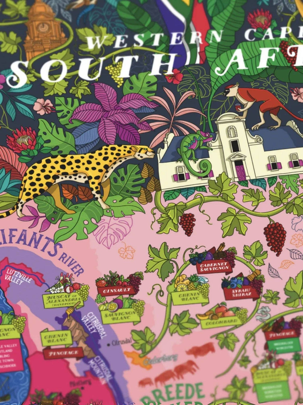South Africa Wine Map 1000 Piece Puzzle