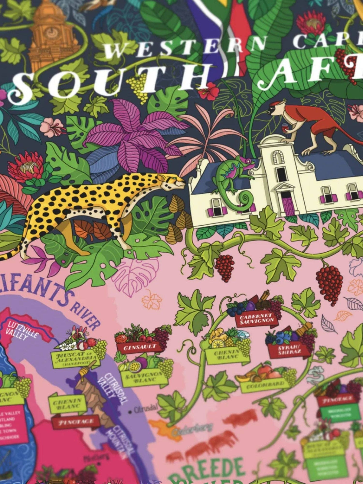 South Africa Wine Map 1000 Piece Puzzle