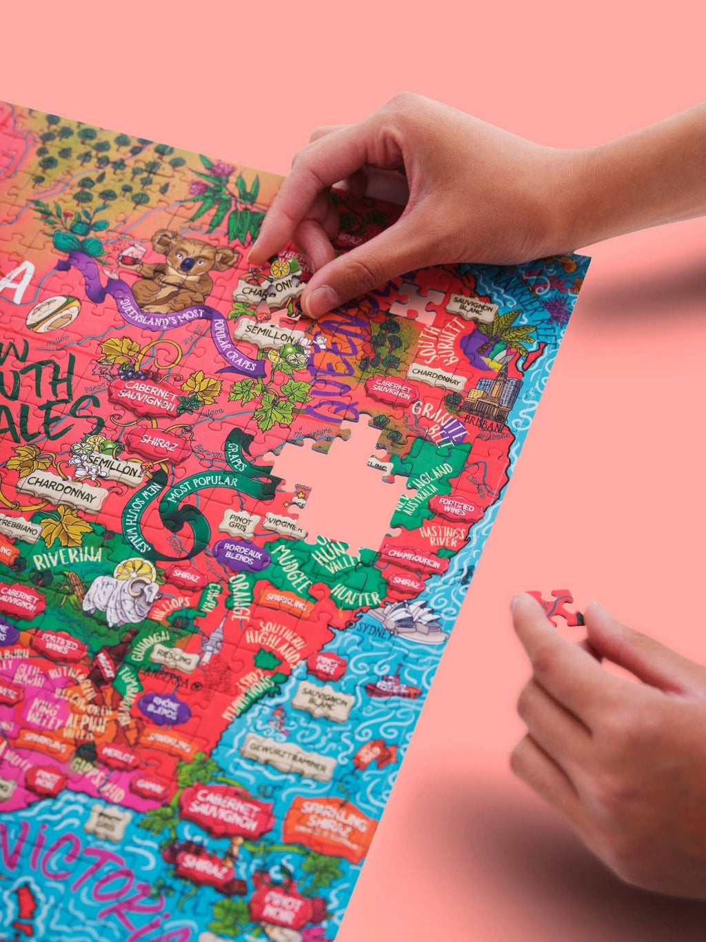 Australia Wine Map 1000 Piece Puzzle