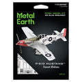 Metal Earth P-51D Mustang model kit packaging on a white background