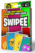 Box of 'Swipee' card game with colorful design and text