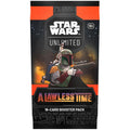 Sealed Star Wars: Unlimited A Lawless Time booster pack, front of the foil wrapper
