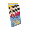 Colorful packaging with cartoon characters and text on a white background