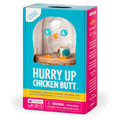 Box of 'Hurry Up Chicken Butt' game with colorful design and clear dome