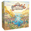 Board game box titled 'Formaggio' with a scenic Italian village and cheese design.