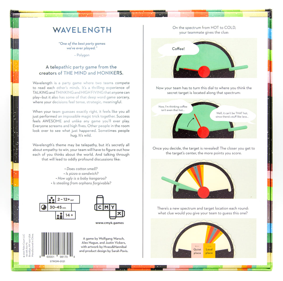 Wavelength game box with colorful design and text on a white background