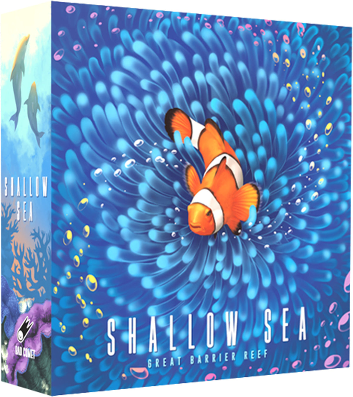 Shallow Sea player board mid-game with coral flipped over and fish placed