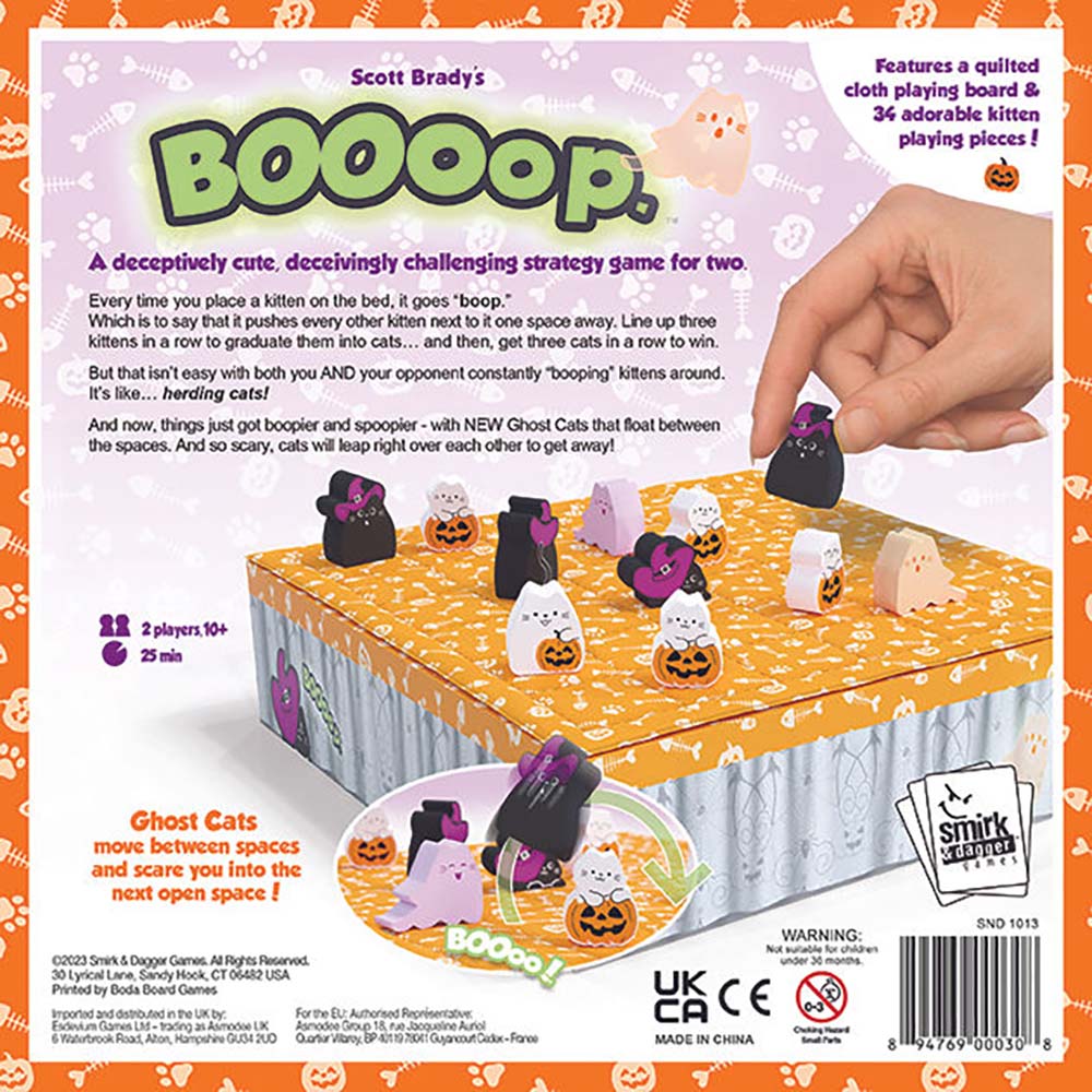 Boooop game packaging with Halloween-themed design and text