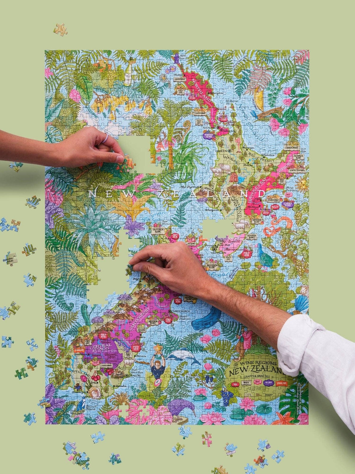 New Zealand Wine Map 1000 Piece Puzzle