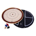 A wooden target board game with a black fabric carrying case and small colored wooden pieces, shown on a plain white background. The brand name 'Jenyo' is visible on both the board and the case.