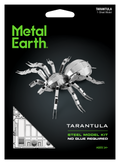 Metal Earth Tarantula 1-sheet model kit packaging, featuring a silver metallic spider model and product details on a black background.