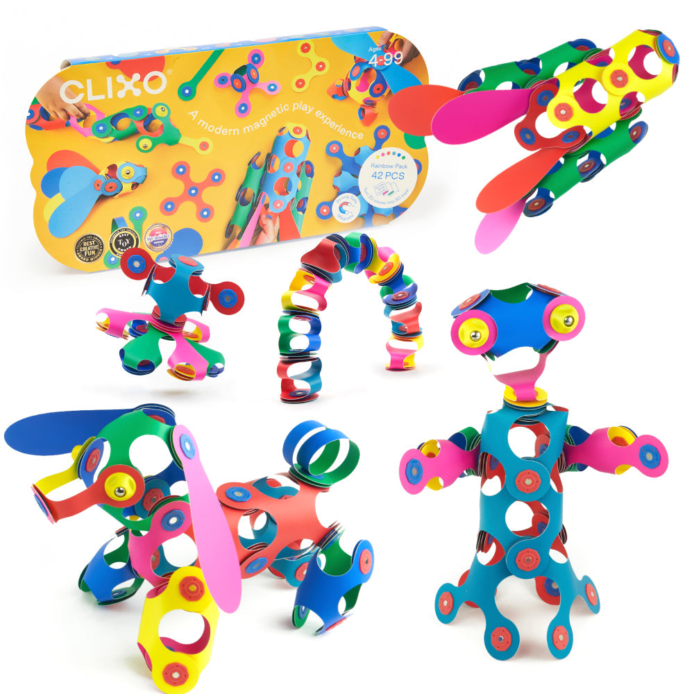 Clixo Rainbow Pack magnetic building set