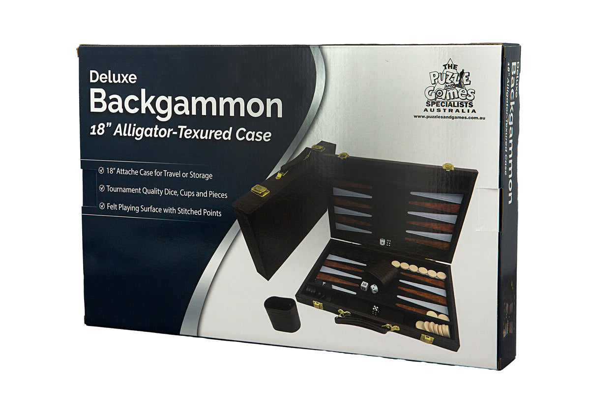 Backgammon Set 18 inch alligator skin finish