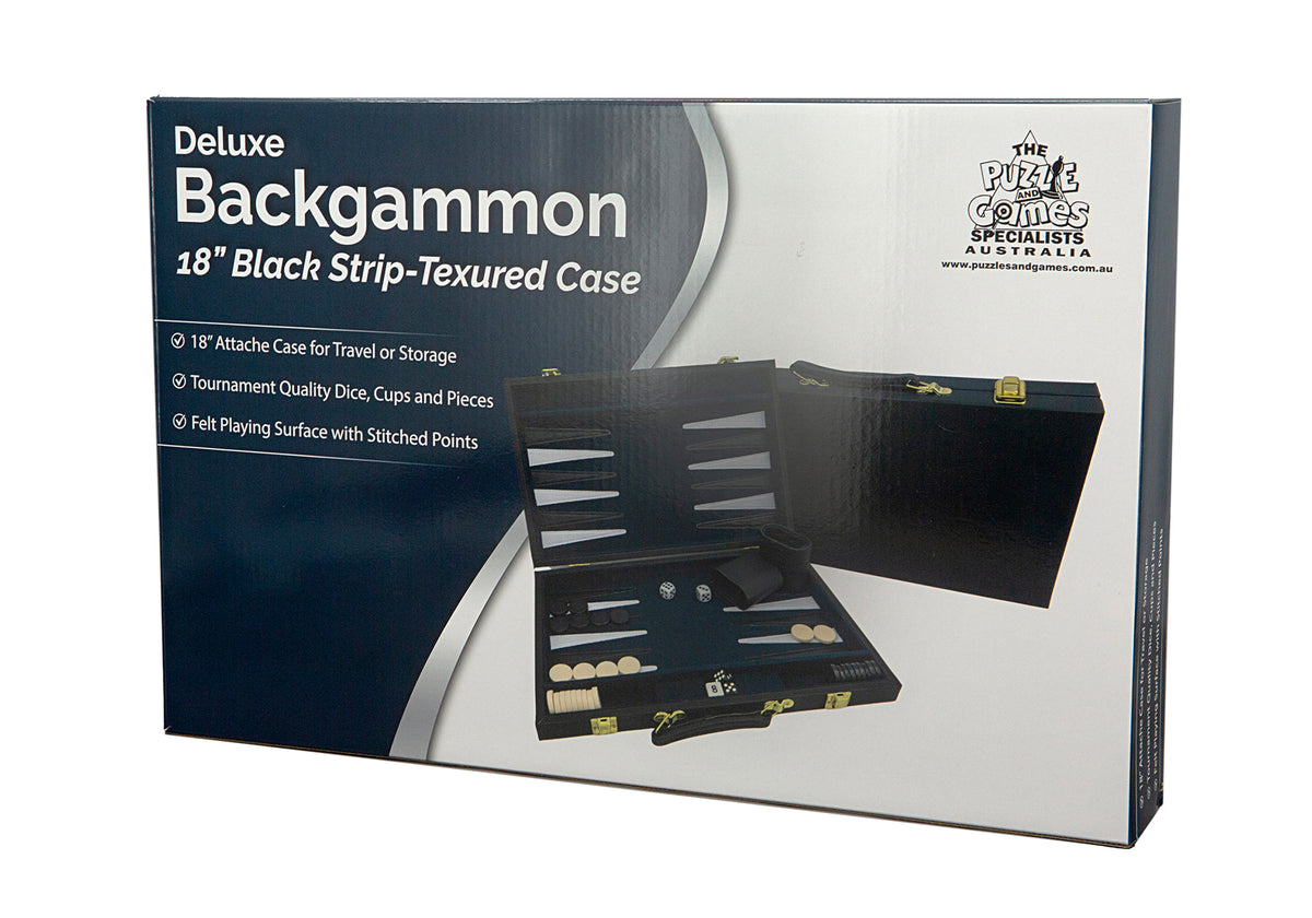 Backgammon Set 18 inch black textured finish