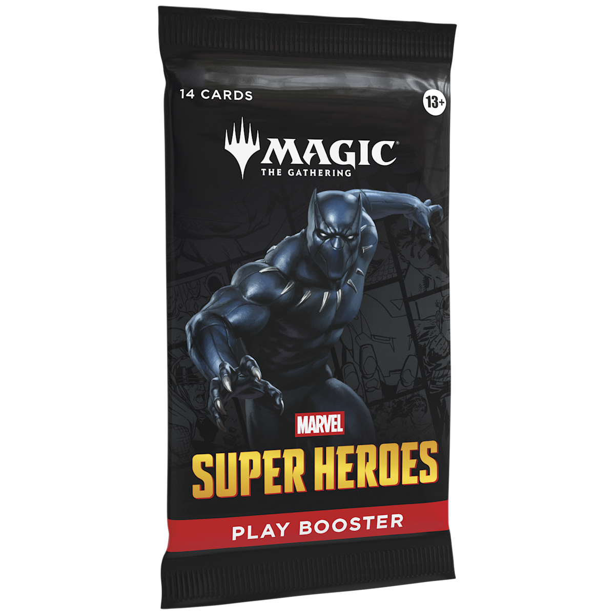 Magic: The Gathering Marvel Super Heroes Play Booster pack, front of pack