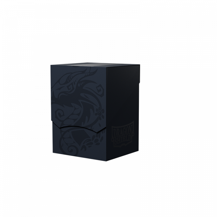 Black deck box with embossed design on a white background