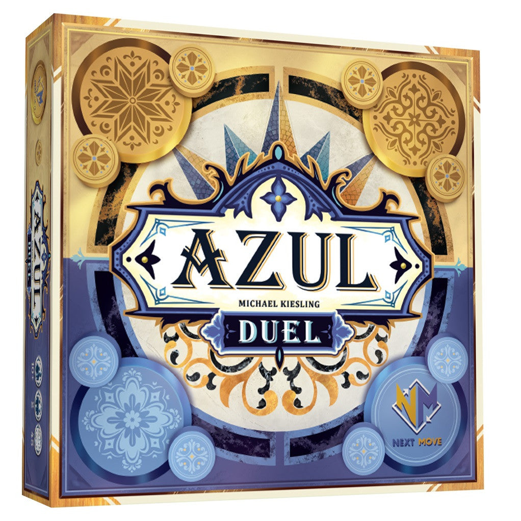 Azul Duel board game box with decorative patterns on a white background