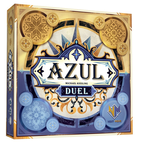 Azul Duel board game box with decorative patterns on a white background