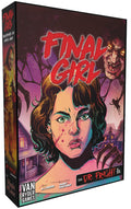 Board game box titled 'Final Girl' with a woman's face and horror-themed design.