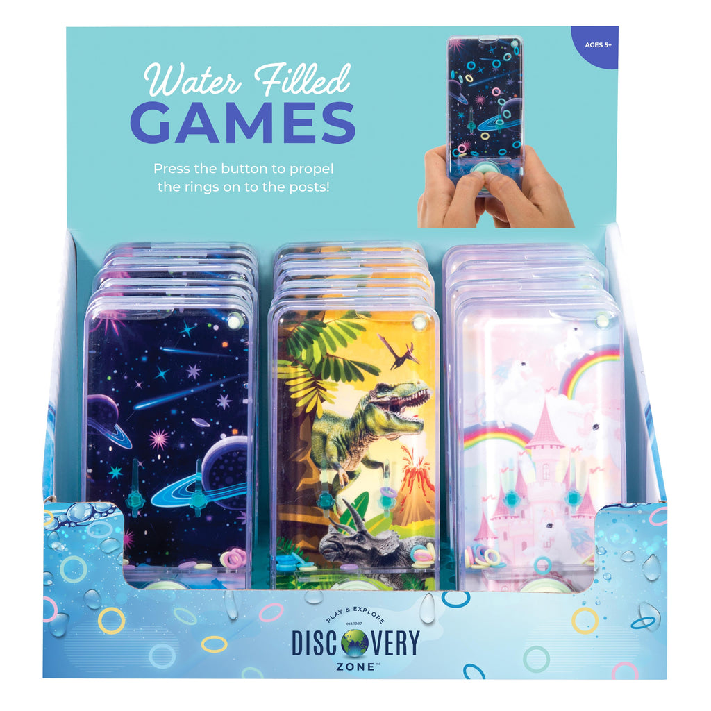 Water ring toss handheld game, assorted designs