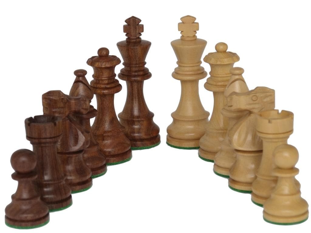 Dal Rossi 85mm Boxwood and Sheesham chess pieces