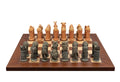 Dal Rossi Italy hand-painted Australiana chessmen on a mahogany and maple 40cm chess board