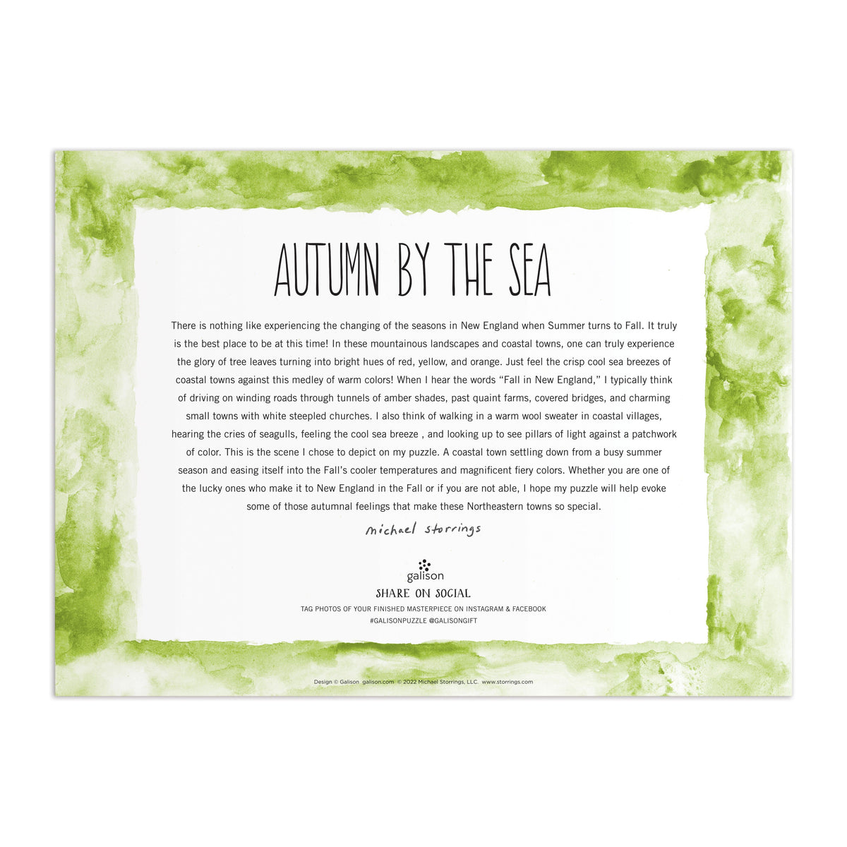 Michael Storrings Autumn By the Sea 1000 Piece Puzzle
