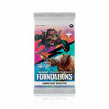 Magic the Gathering Foundations Jumpstart Booster pack with dragon and creature illustration on colorful background