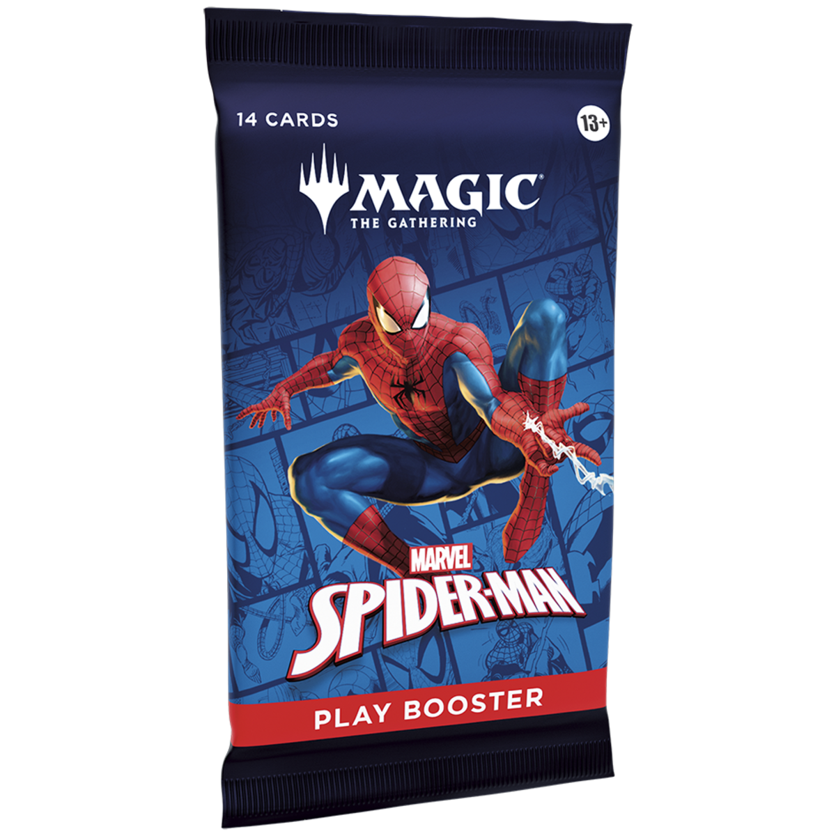 Magic: The Gathering Marvel's Spider-Man Play Booster pack, front of pack