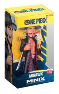One Piece Minix Collectible Figurines box containing the character Mihawk, shown in its retail packaging on a white background.
