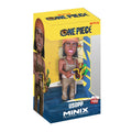 One Piece Minix Collectible Figurines USOPP (Mink) figure in its original yellow and blue packaging box, featuring an illustration of the character on the left side of the box.