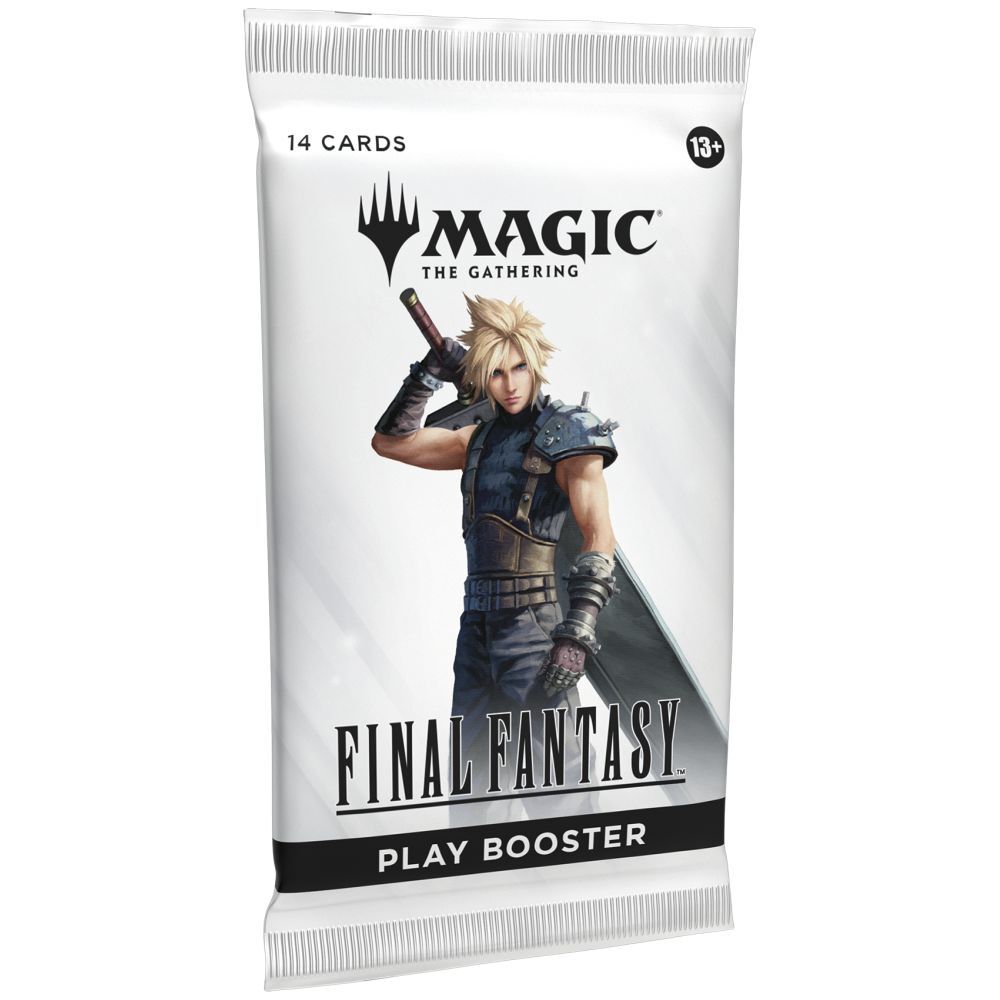 Play booster pack for 'Magic: The Gathering' featuring Final Fantasy characters on a white background