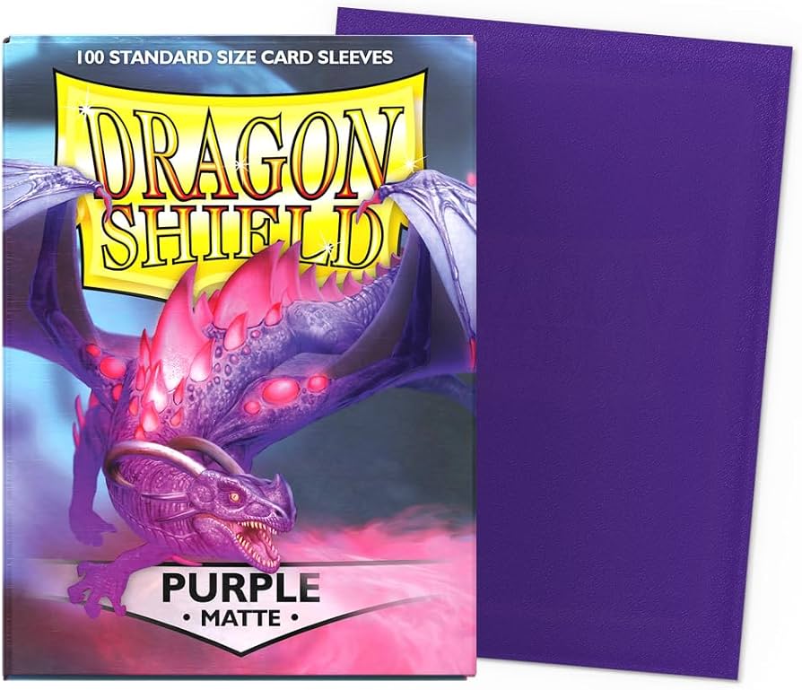 Dragon Shield purple matte card sleeves with packaging