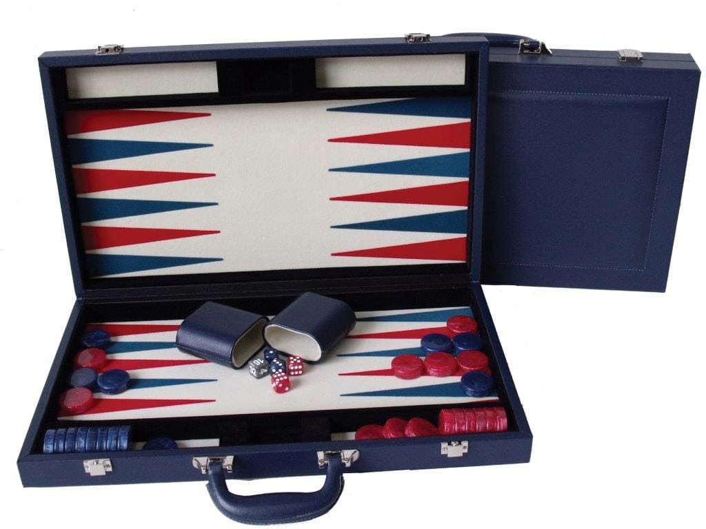 Dal Rossi Italy Blue Backgammon 15 inch PU Leather