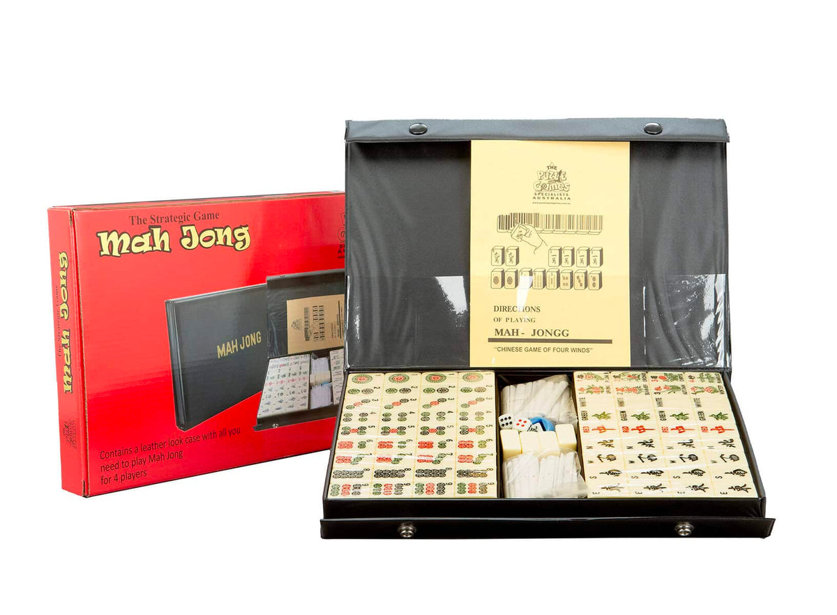 Mahjong Set 32cm with sticks in black vinyl case
