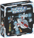 Space-themed board game box with space ships and astronauts on a black background